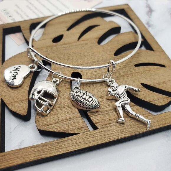Football Mom Expandable Charm Bracelet - Picture 5 of 13